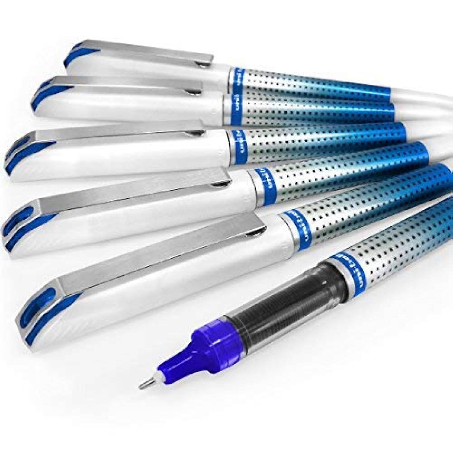 Uni-Ball UB-187S Vision Needle Rollerball Pen – Needle Point – Pack  of – Blue