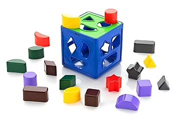 ZUDO TOYS Shape Sorting Cube With 18 Shape And Different Color - Kids Activity Toys - Learning And Educational Toys With Multicolour - (Bis Approved), 19 Pcs - image, photos