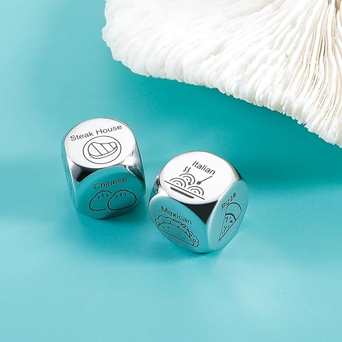 Miniatura 5 de ARKUKU 2 piezas de dados de decisión de alimentos, decidor, aniversario, cita, noche, regalos para hombres, mujeres, parejas, día de San Valentín,