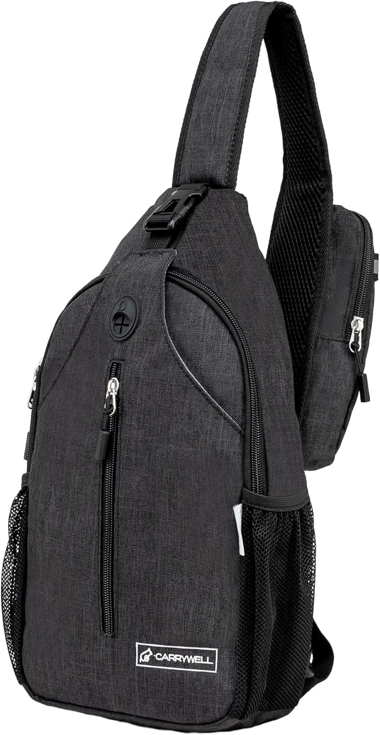 Carrywell (Not Made In China) Crossbody Sling Backpack, Small Daypack For Travel, Hiking, Anti-Theft Chest Bag, Lightweight
