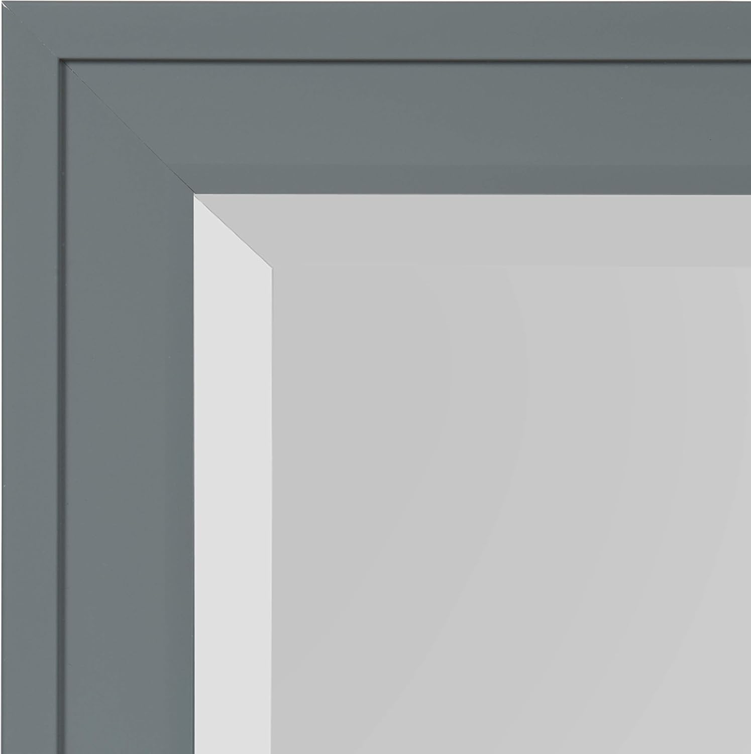 DesignOvation Bosc Framed Decorative Rectangle Wall Mirror, 22 x 28, Gray, Transitional Rectangular Vanity Mirror for Use as Bathroom Mirror for Over Sink or Refined Entryway Mirror
