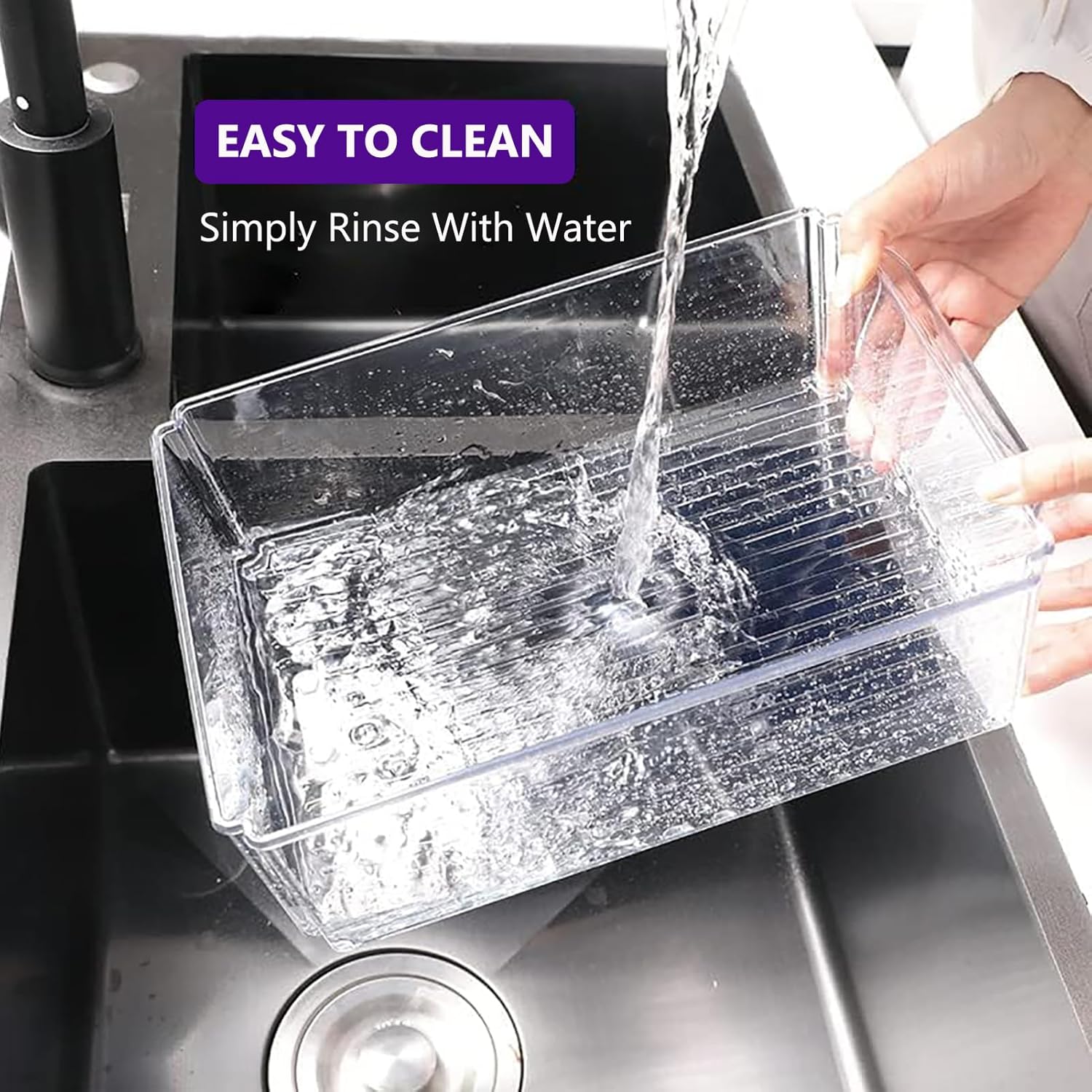 Hikrxya 7 Pack Clear Fridge Organisers Set with Lids, Stackable Refrigerator Organizer Bins Box, Plastic Food Fridge Storage Containers for Kitchen Cupboards Freezer Cabinets Pantry (3 Sizes) 7 71svzo8sL4L. AC SL1500