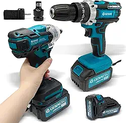 Parafusadeira Furadeira e Parafusadeira Chave de Impacto Kit de Ferramentas Completa 110V/220V Kit Multiferramenta 2 em 1 a Bateria 21V Chave De Impacto Furadeira Parafusadeira GN446B