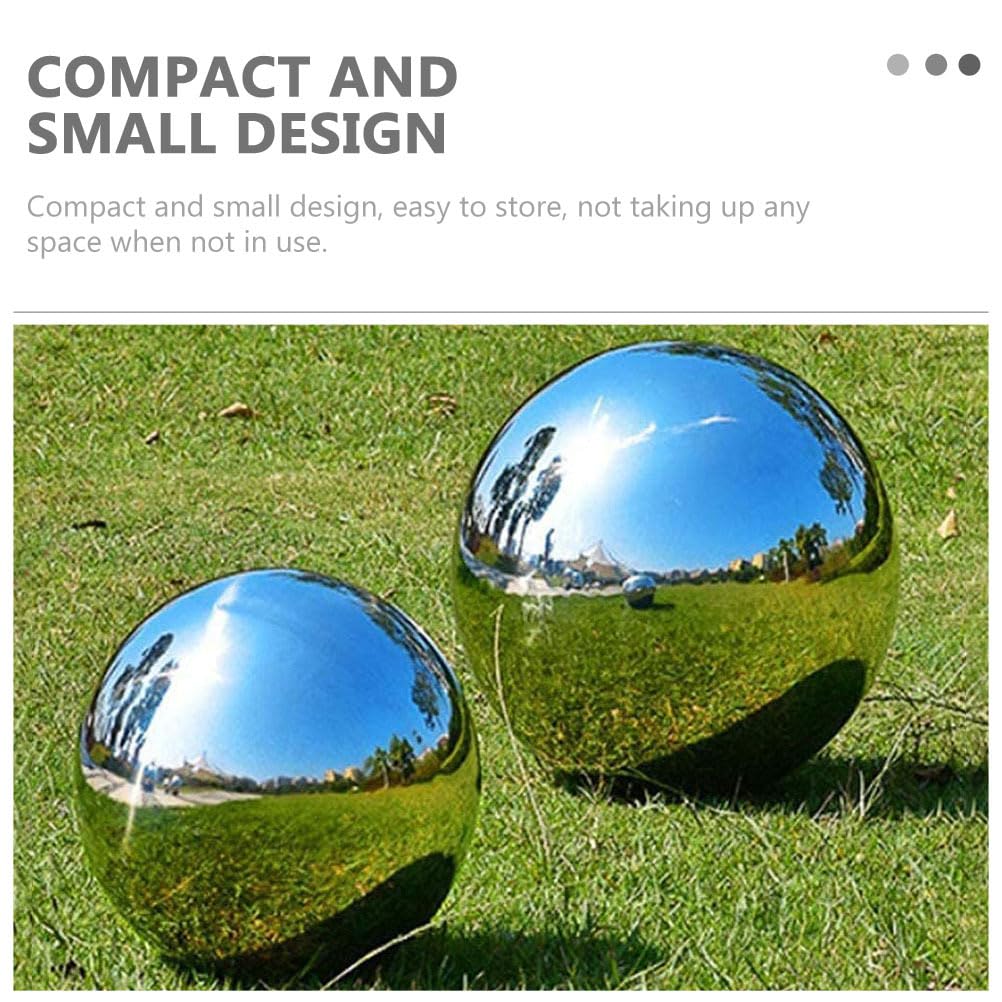 Operitacx 6 Inch Mirror Polished Stainless Steel Sphere Garden Ornament Reflective Chrome Ball for Outdoor Lawn Water Features Decorative Silver Balls - Image 4