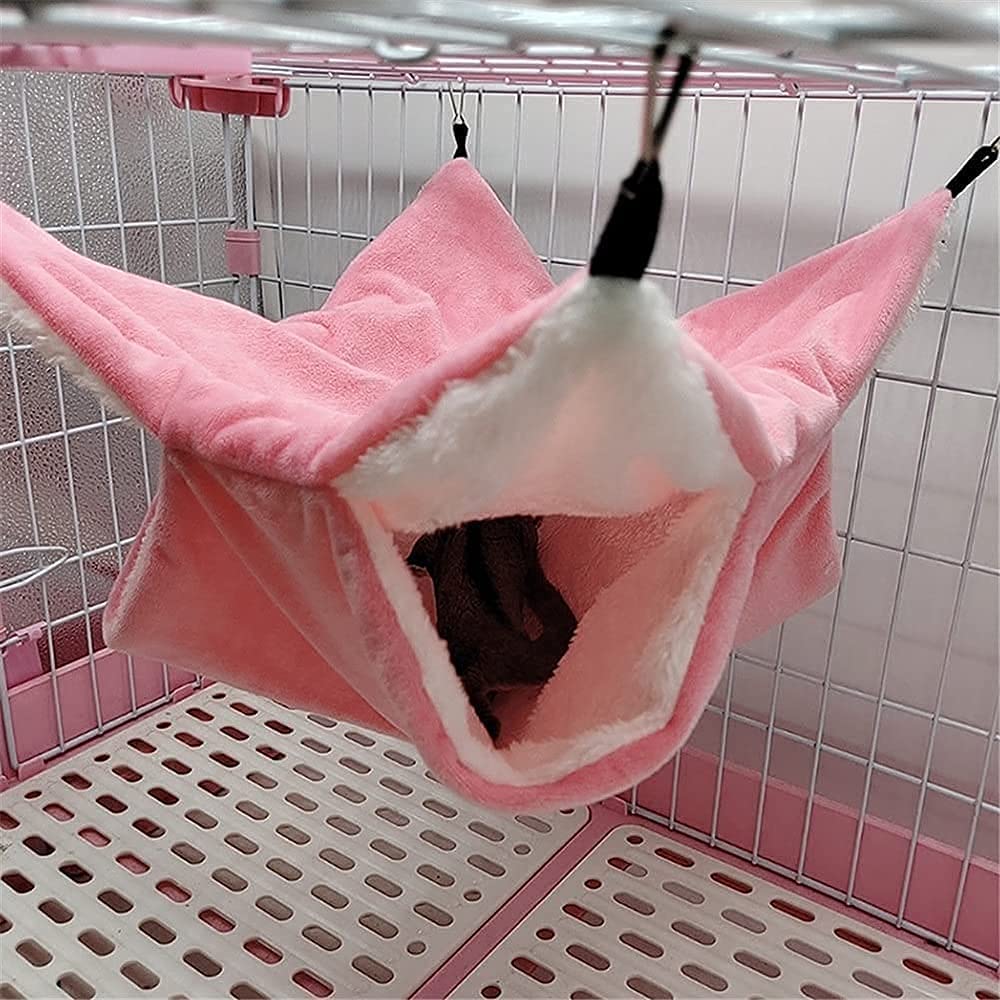 Nido de Loro Nidos de Pájaros Hamaca de Aves Saco de Dormir cálido de Doble Espesor, Jaula Colgante para Nido, casa, Ardilla, hurón, Conejo, Cama para Mascotas, Hamaca de Felpa para hámster