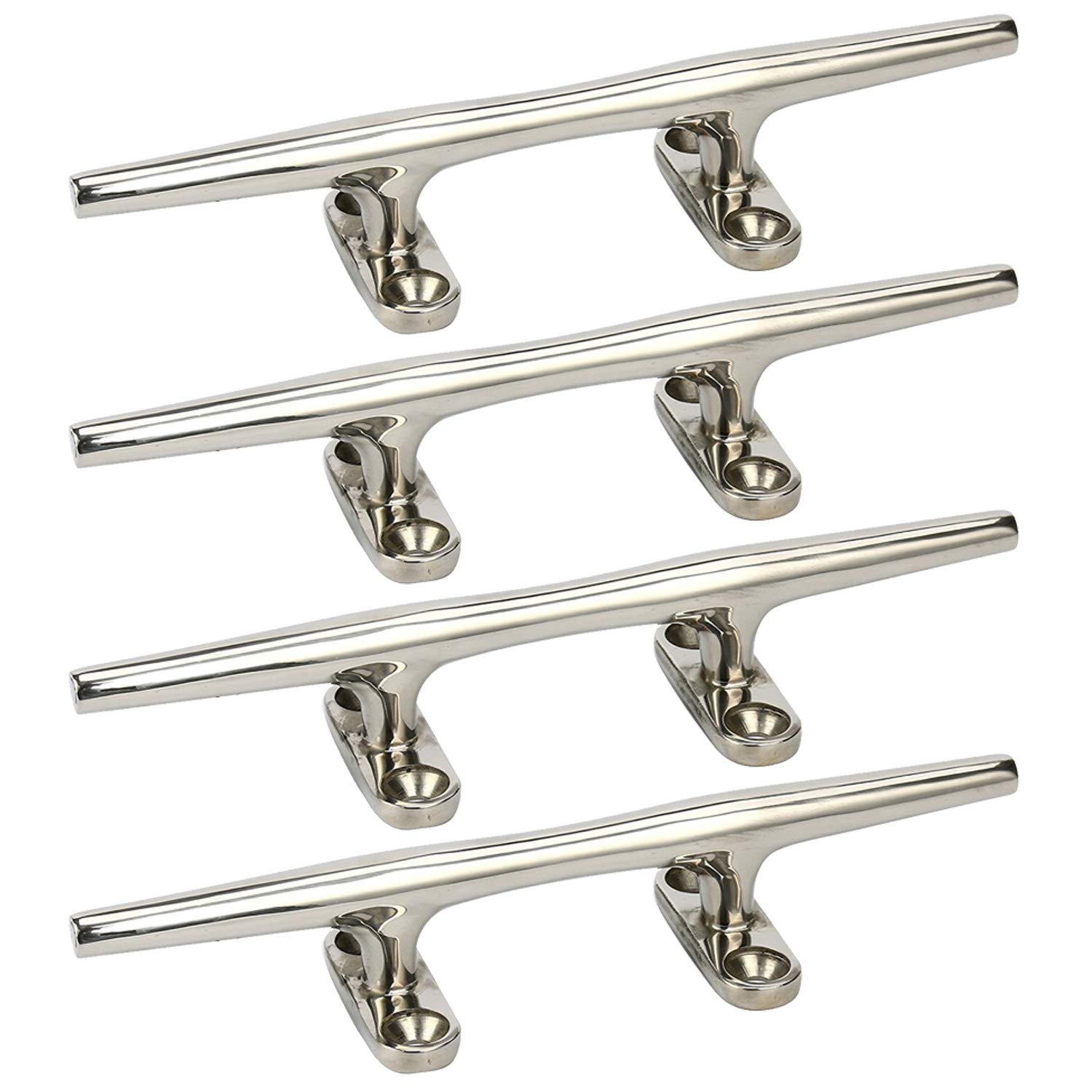 Amarine MadeStainless Steel Open Base Cleat-8 Inch Boat Cleats,Rope Cleat,Boat Dock Cleats - Ideal for Marine, Deck,Nautical Decor,Cabinet Pull/Towel Hook/Coat hanger-9995S8