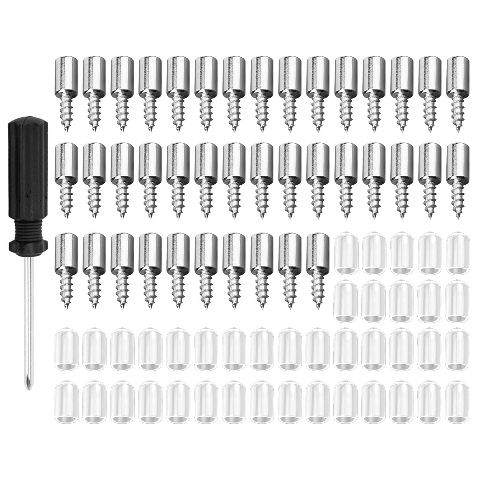 Tharvolex 35 PCS 7mm Shelf Support Pegs with Screwdriver, Durable Stainless Steel Shelf Pins for Kitchen Cabinet & Closet