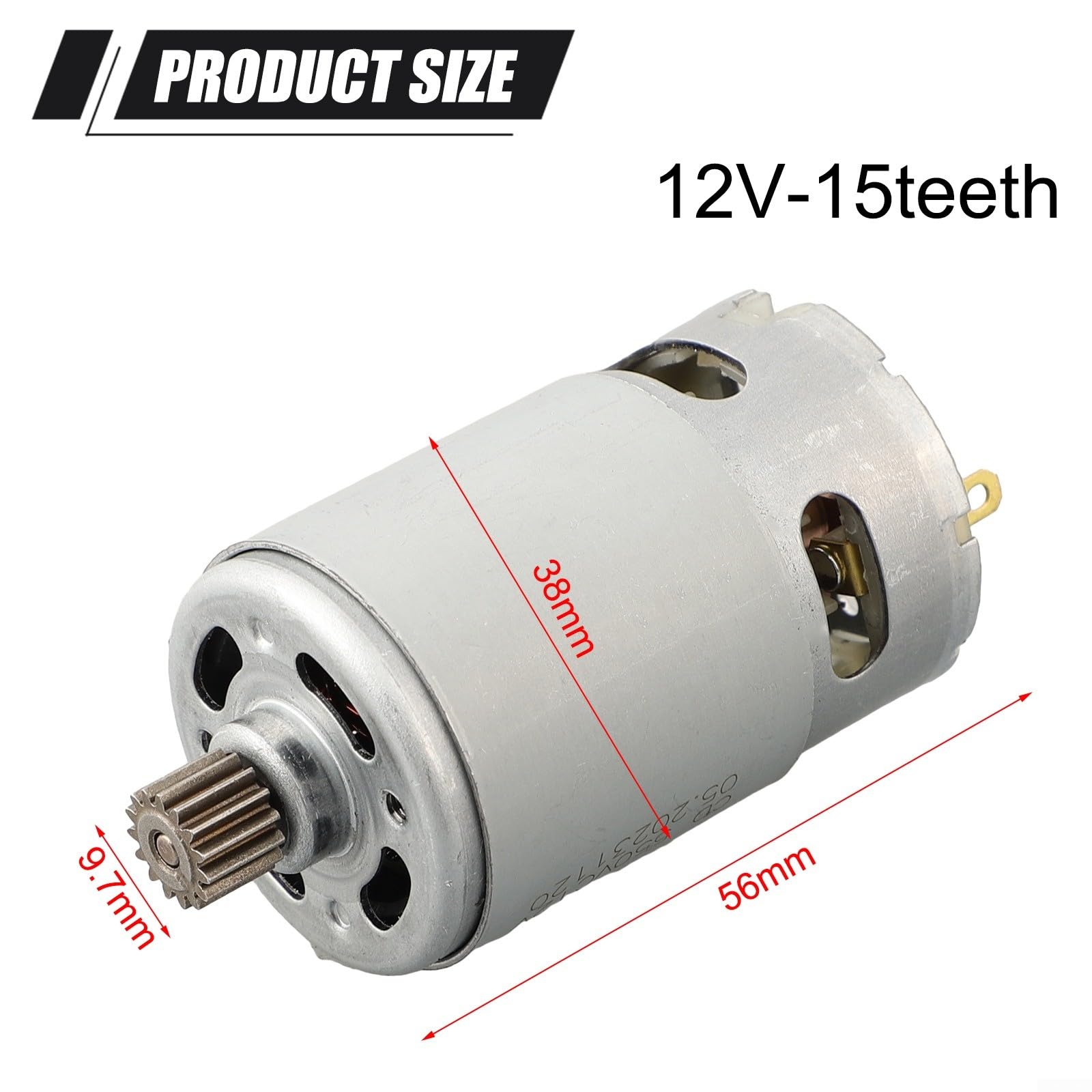 Motore elettrico RS550 con trasmissione a 13 o 15 denti per trapano avvitatore a batteria TSR1080-2-LI e GSR120LI, per 12 V e 14,4 V, costruzione in metallo robusto per fai da te e officina (12 V-15