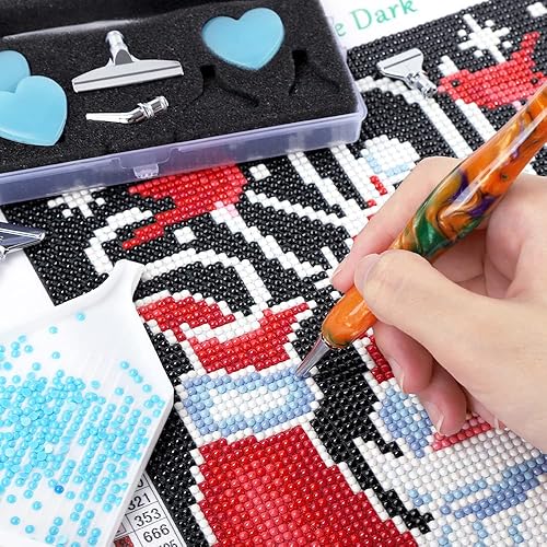 Miniatura 6 de WELYEA Bolígrafo de pintura de diamante  Bolígrafo de resina de arte de diamantes de acero inoxidable con puntas de metal 5D accesorios de pintura