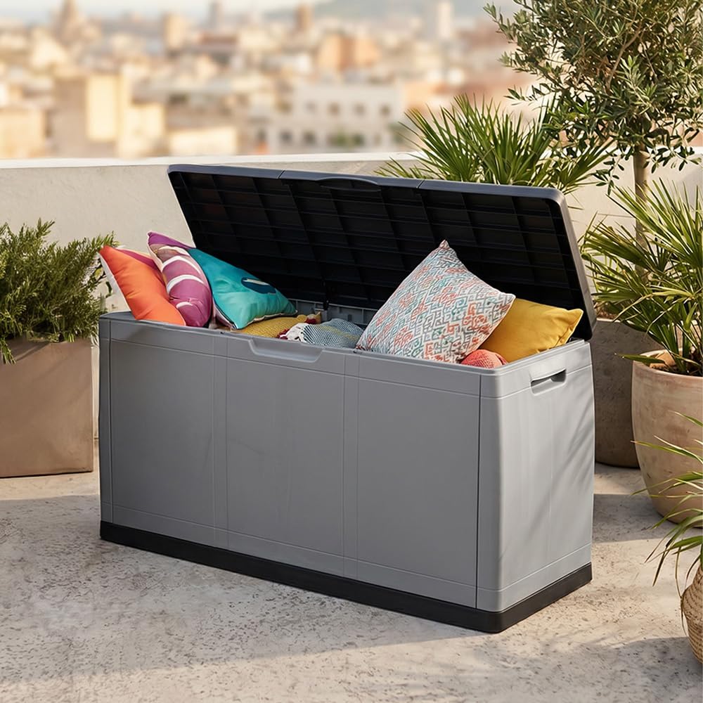 MA MAISON Baule Cassapanca Multiuso 414LT in PP 118x54x65h CM - Resistente ai Raggi UV, Apertura superiore, Contenitore, Organizzatore, Stoccaggio, Esterno, Interno, Made in Italy