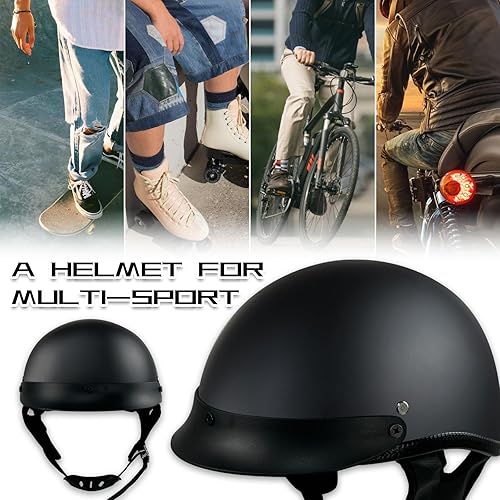 Miniatura 7 de Adult Motorcycle Open Face Motorcycle Helmet with Sun Visor Quick Release Buckle for Cruiser Scooter Chopper Cycling Motocross Helmet DOT Approved