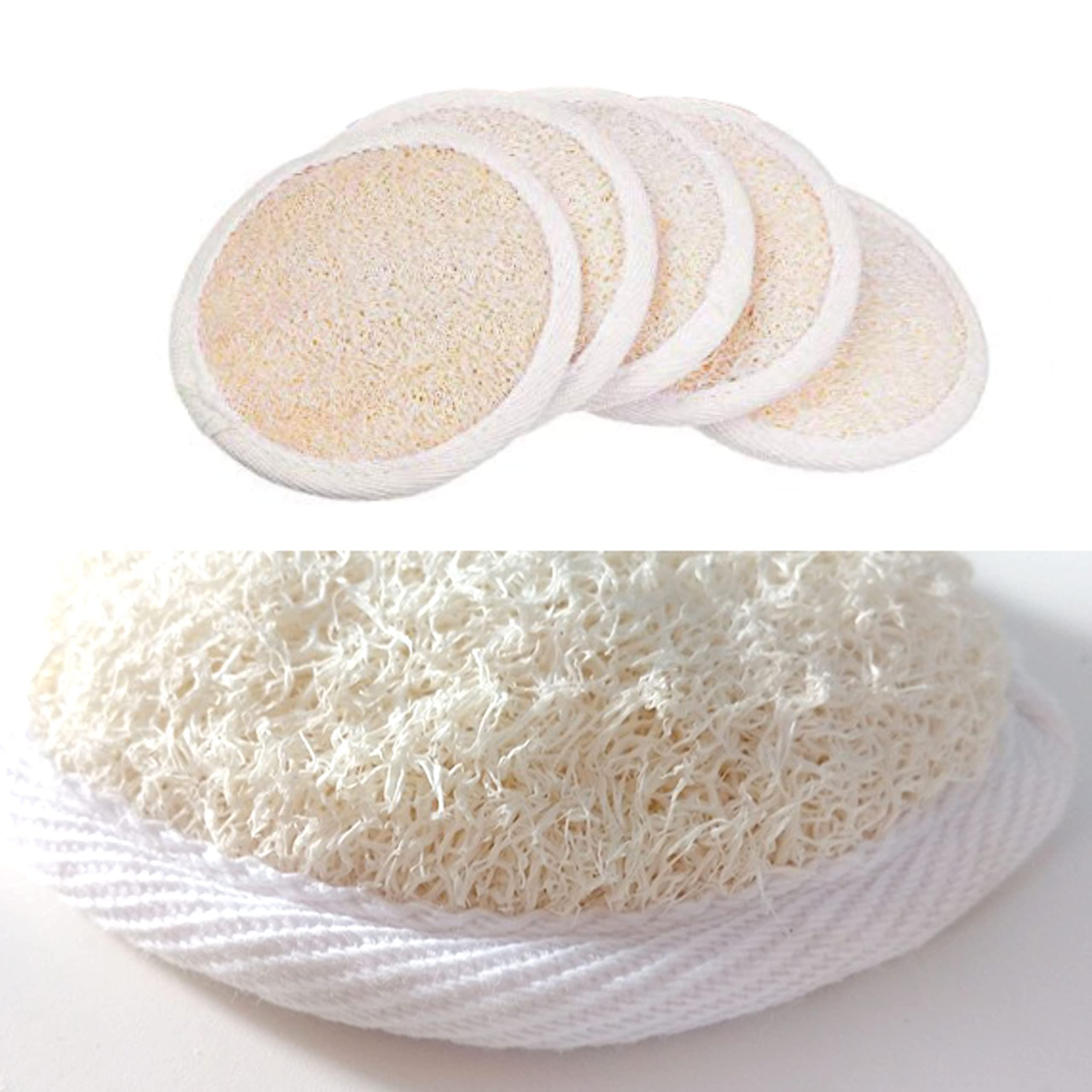Ręczniki luffa (zestaw 5 sztuk) - Gąbki złuszczające do szorowania - Naturalny materiał Luffa - Niezbędny produkt do pielęgnacji skóry - Do kąpieli/kąpieli - Tekstura włóknista