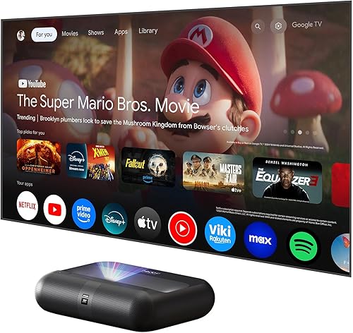 Miniatura 1 de Yaber K300s Proyector de alcance ultra corto, proyector láser triple con soporte 4K, imagen de 100 pulgadas a 9 pulgadas, Dolby Vision, 150% NTSC,