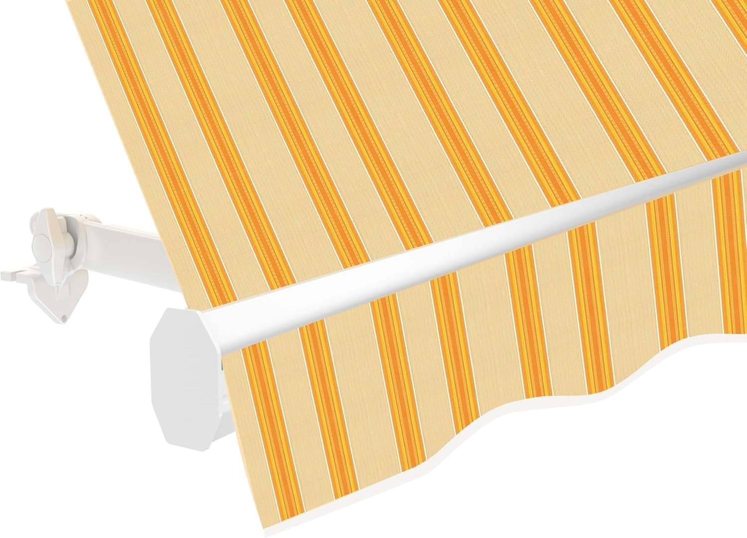 Tenda da sole Cassonata a Caduta in Alluminio Balcone Finestra Soffitto Parete Bracci Telo Poliestere 280gr/MQ Impermeabile GIALLO BEIGE L200xP250CM