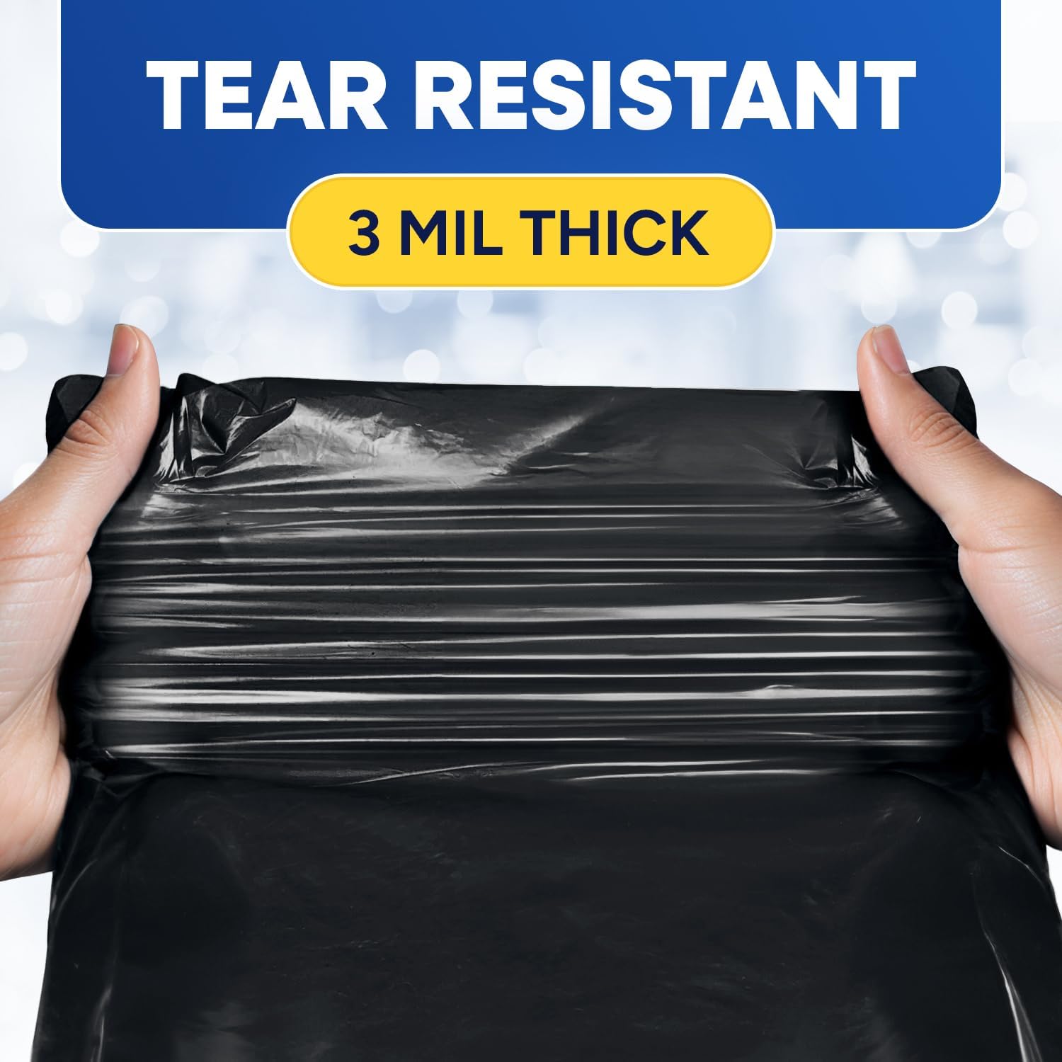 40-45 Gallon Trash Bags Heavy Duty 3 Mil Black Trash Bags Fit Rubbermaid Brute Rollout Round and Square 32-44 gal Trash Cans 40" x 46" Outdoor Garbage Bags, Black Pack of 100