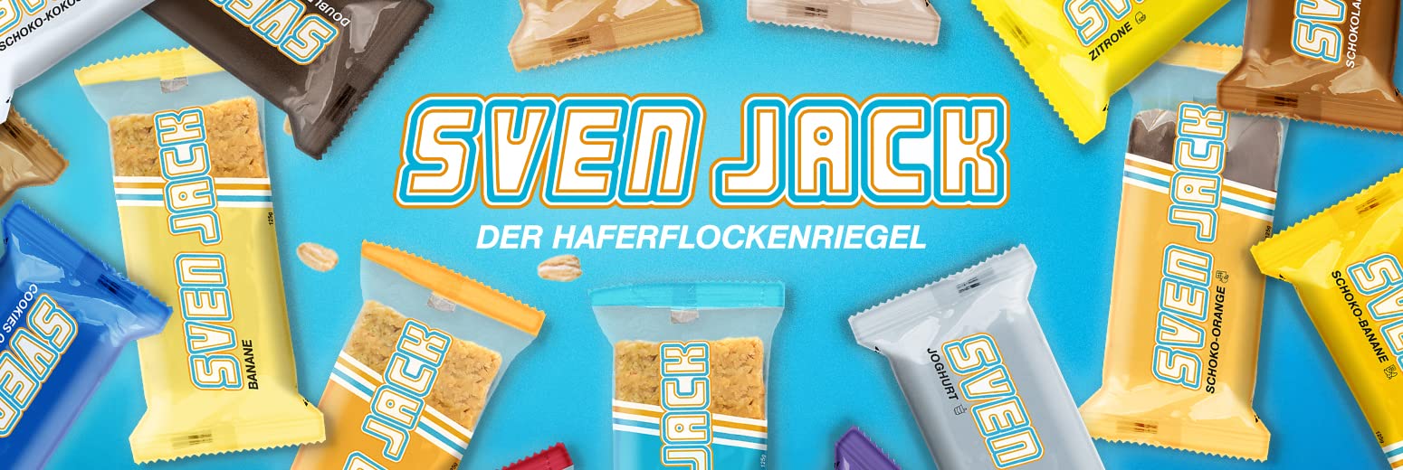 SvenJack Barre d'Avoine Chocolat 24x125g – Barres Énergétiques Vegan aux Flocons d'Avoine 47% & Enrobage Cacao – Energy Cake Riche en Glucides pour Sport, Musculation, Endurance & Encas
