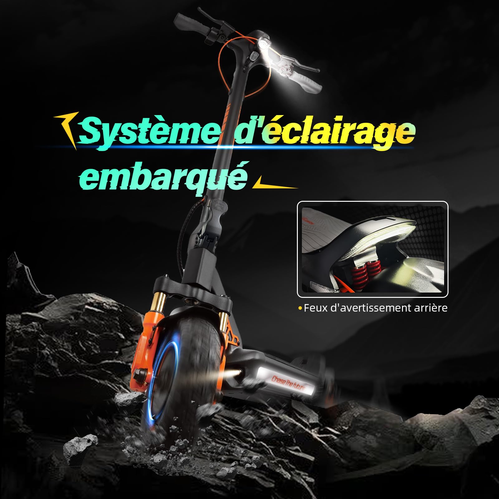 Trottinette Electrique Adulte RZ1000, Dual Motor, Autonomie 70km,1125Wh Batterie,Trotinette Electrique Pliable avec 10.5" Pneu Tout-Terrain,190kg Load,Fingerprint Unlock,Double Amortisseur, App