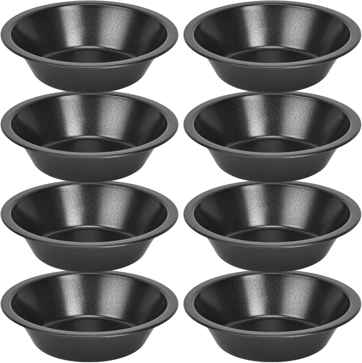 8 Pcs Mini Pie Pans, Non-Stick Carbon Steel Baking Tins - 5-Inch Round Cake Pans With Rolled Edges, Small Tart Pans For Pies, Quiche, Muffins & Personal Desserts