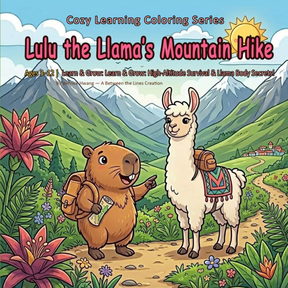 Lulu the Llama’s Mountain Hike: Ages 3–12 | Learn & Grow: High-Altitude Survival & Llama Body Secrets! (Cozy Learning Coloring Series)