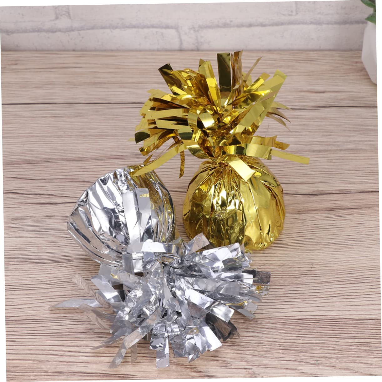 Pesetti per Palloncini 12 Pezzi in Calcestruzzo Oro e Argento | 6 Dorati e 6 Argentati, per Festa di Capodanno e Matrimonio, Accessori per Palloncini