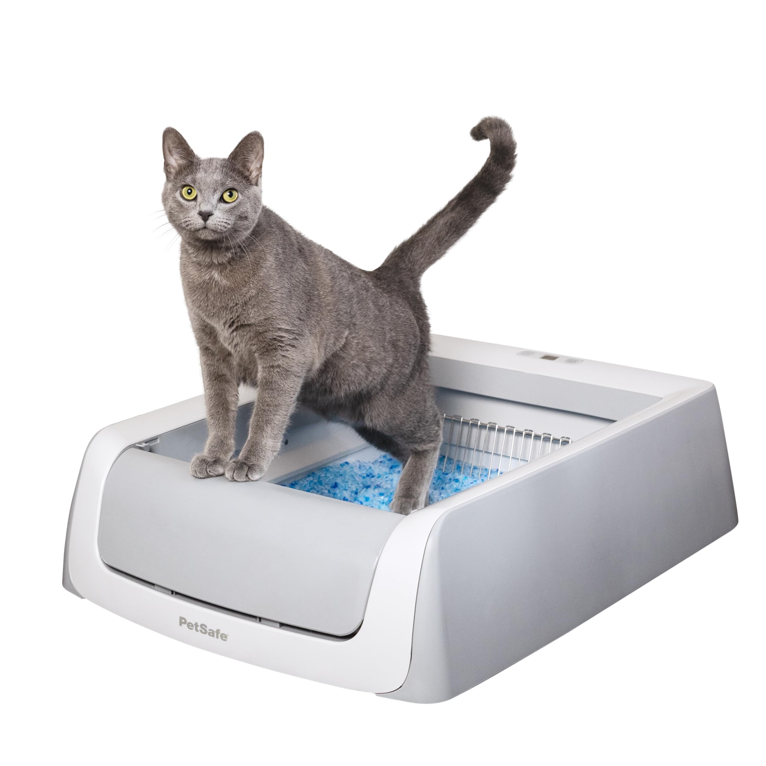 PetSafe Legacy ScoopFree Crystal Pro Self-Cleaning Automatic Litter Box - Uncovered Motion-Sensing Cat Box with Integrated Health Counter - Includes 1 Disposable Crystal Litter Tray