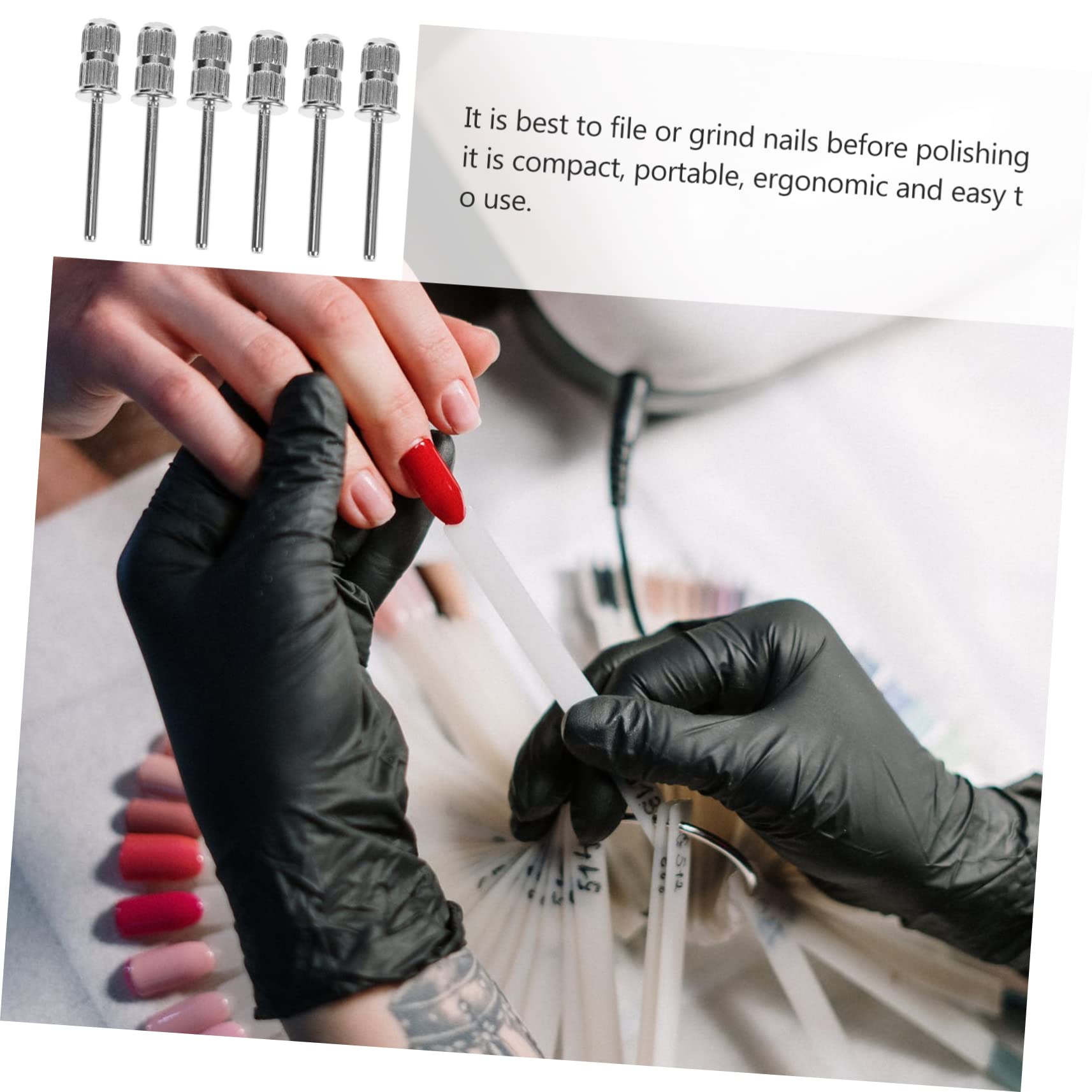 60pezzi Teste Per Trapano Unghie Punte Abrasive Per Manicure e Pedicure Per Lavori Di Lucidatura e Smerigliatura Resistente Alla Corrosione e Facile Da Pulire Strumenti