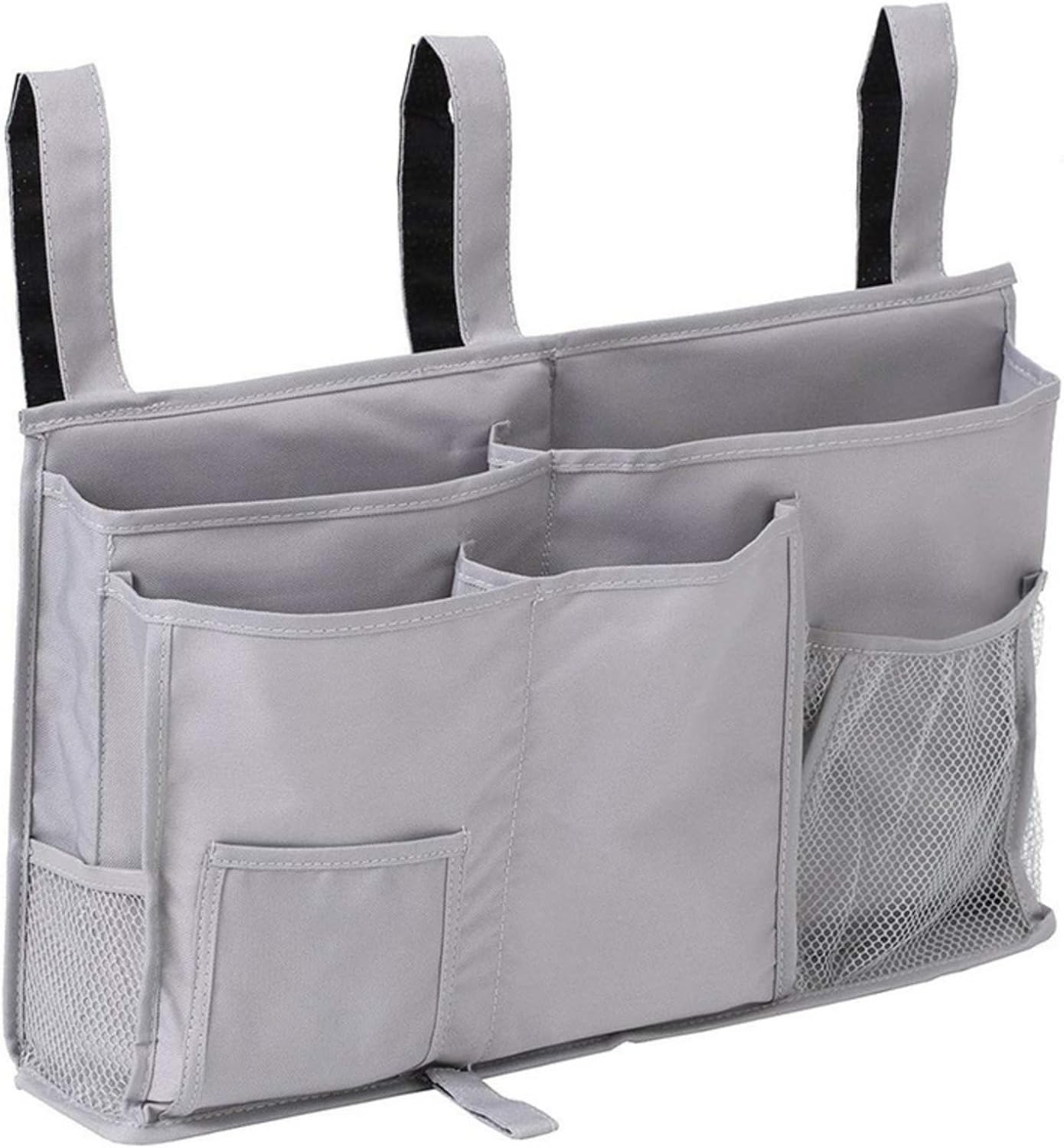 Baoblaze Hanging Storage Organizer with Pockets | Adjustable, Bedside Pocket Organizer, Stable, for Dorm Room, Bedroom, Gray