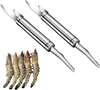 LONGHAO 2 pcs,Shrimp Line Knife,Crevettes Couteau,éPlucheur De Crevettes,Outil D'éPluchage D'éPlucheur De Crevettes En Acier Inoxydable,Machine D'éPluchage De Crevettes,Outil De Nettoyage De Crevettes