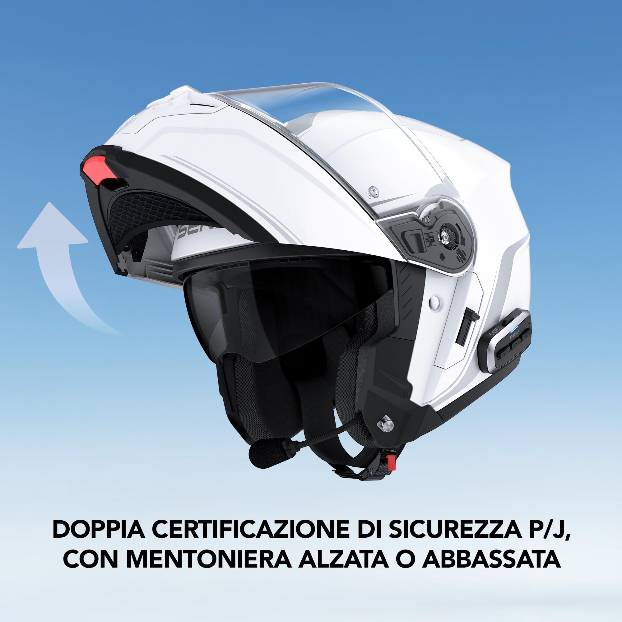 Sena Outrush 2 - Outrush 2 Casco modulare Intelligente per Moto con connettività Bluetooth e interfono Mesh Unisex Adulto