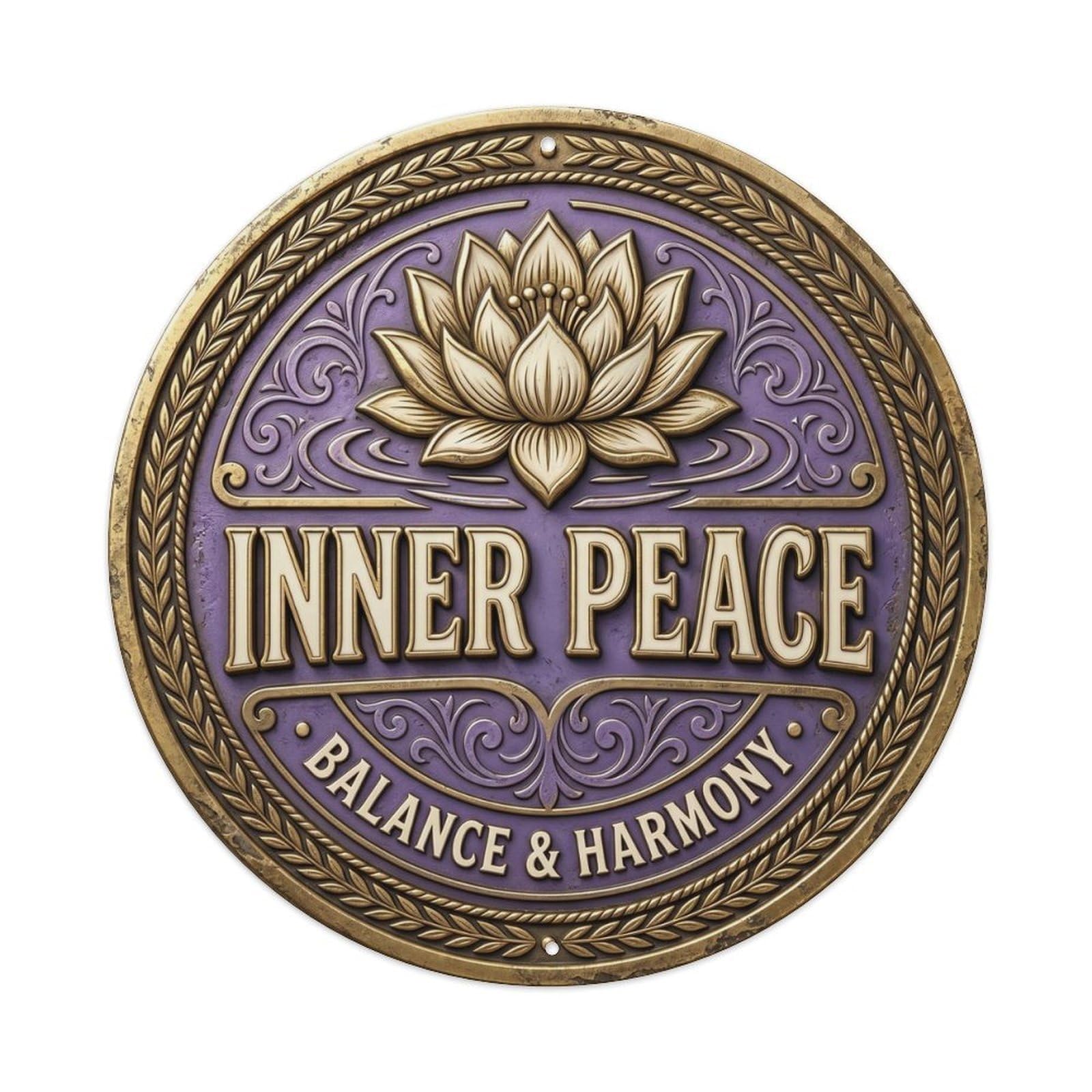 Inner Peace Nostalgic Bedroom Display Retro Slogans Metal Tin Sign