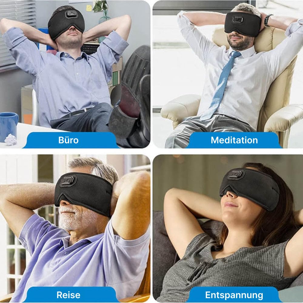SnooZony - Wissenschaftlich Bewährte Schlafverbesserung Erleben 3D Schlafmasken Kopfhörer – 100% Verdunkelung, Bluetooth Augenmaske für erholsamen Schlaf, Reisen, Entspannung und Meditation