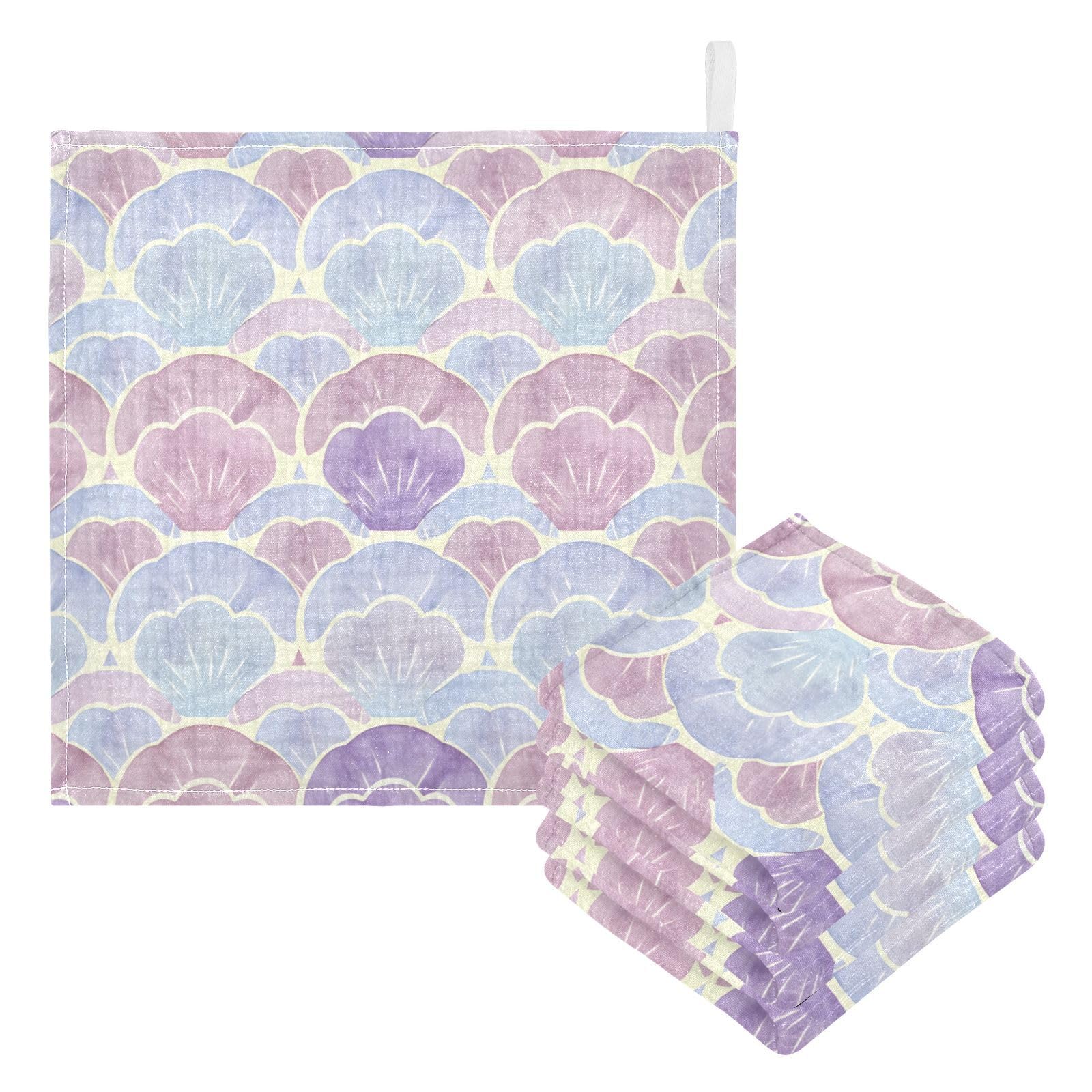 Jumbear Men's A Vintage Style Seashells Muslin Baby Washcloths 3Pack,Baby Towels,Super Soft Nd Bsorbent Wash Cloths For Newborns, Infants Nd Toddlers
