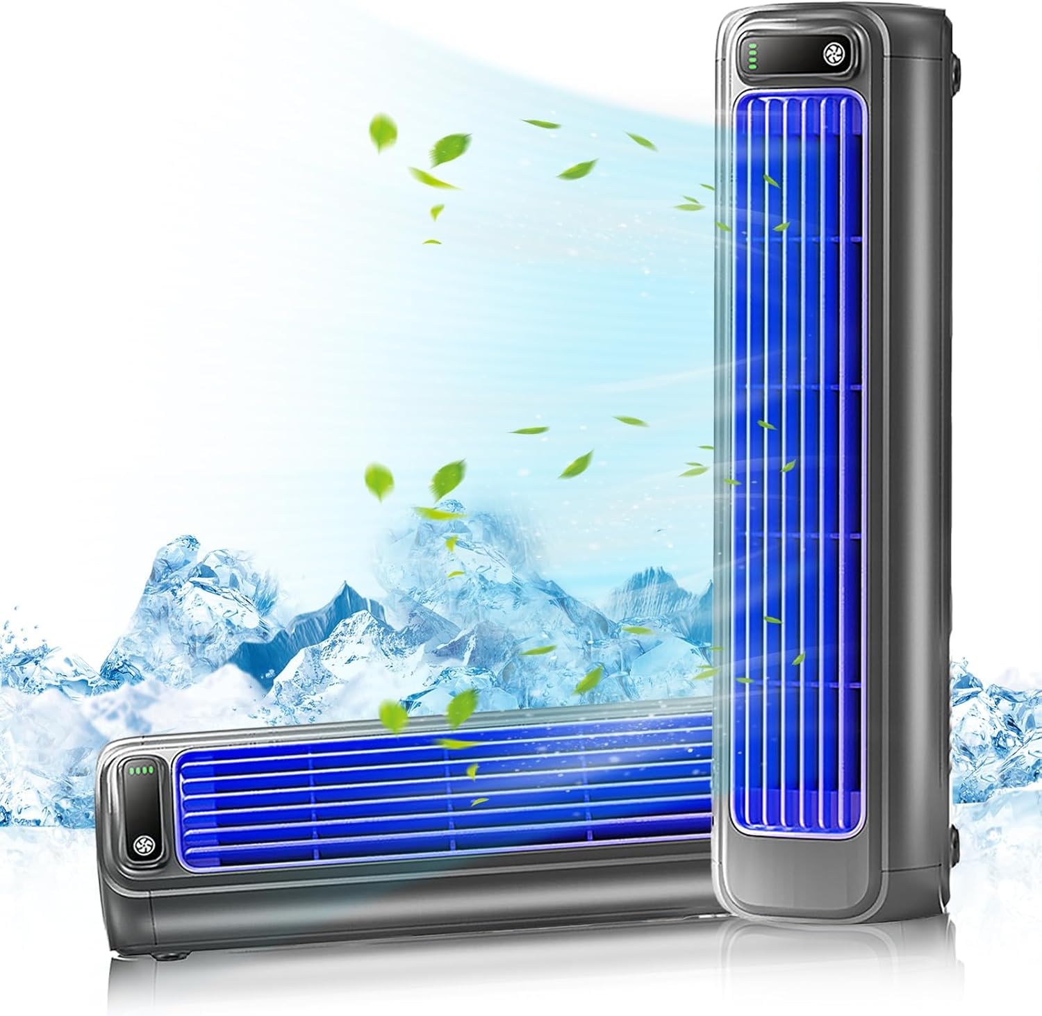 Coldeez Cooling Ace Portable Air Cooler - 3-Speed Personal Cooler, USB Rechargeable, Compact & Quiet for Desk