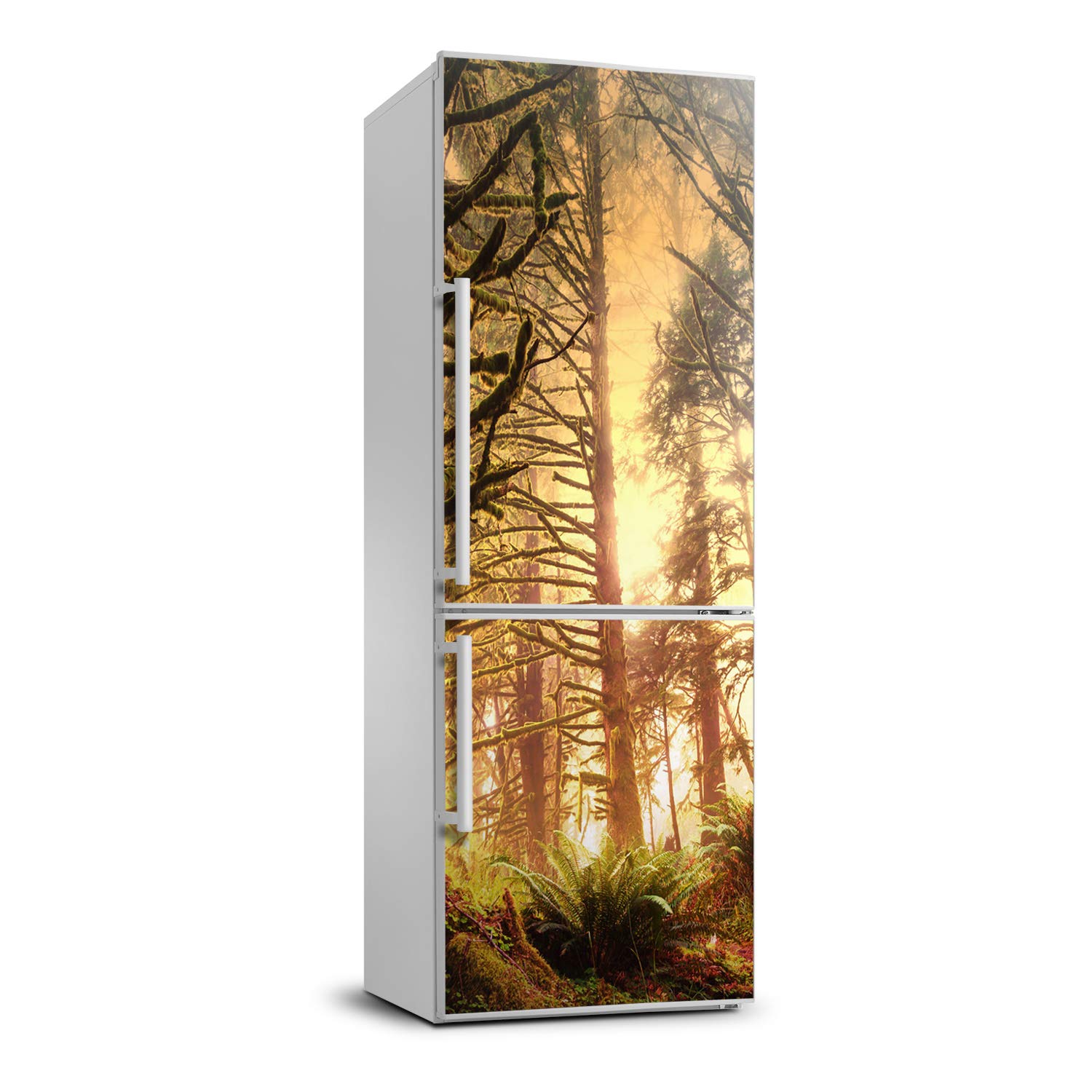 Autocollant frigo 60x180 cm sticker de réfrigérateur décoratif jungle