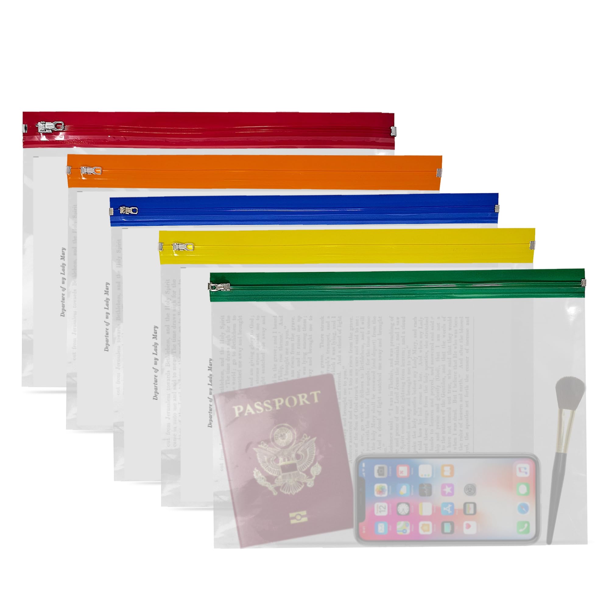 Clear Transparent A5 Zip Bags 255x180mm for Organizing Valuable Items - Puzzles, Jewelary,Small Toys,Food Medicine, Stationery, Documents, Notes, and More! (5)