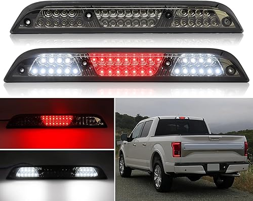 Tercera luz de freno LED de lente ahumada compatible con F150 2015-2024, F250F350F450F550, 2019-2024 Ranger 2019-2024, 3 lámpara de freno LED de
