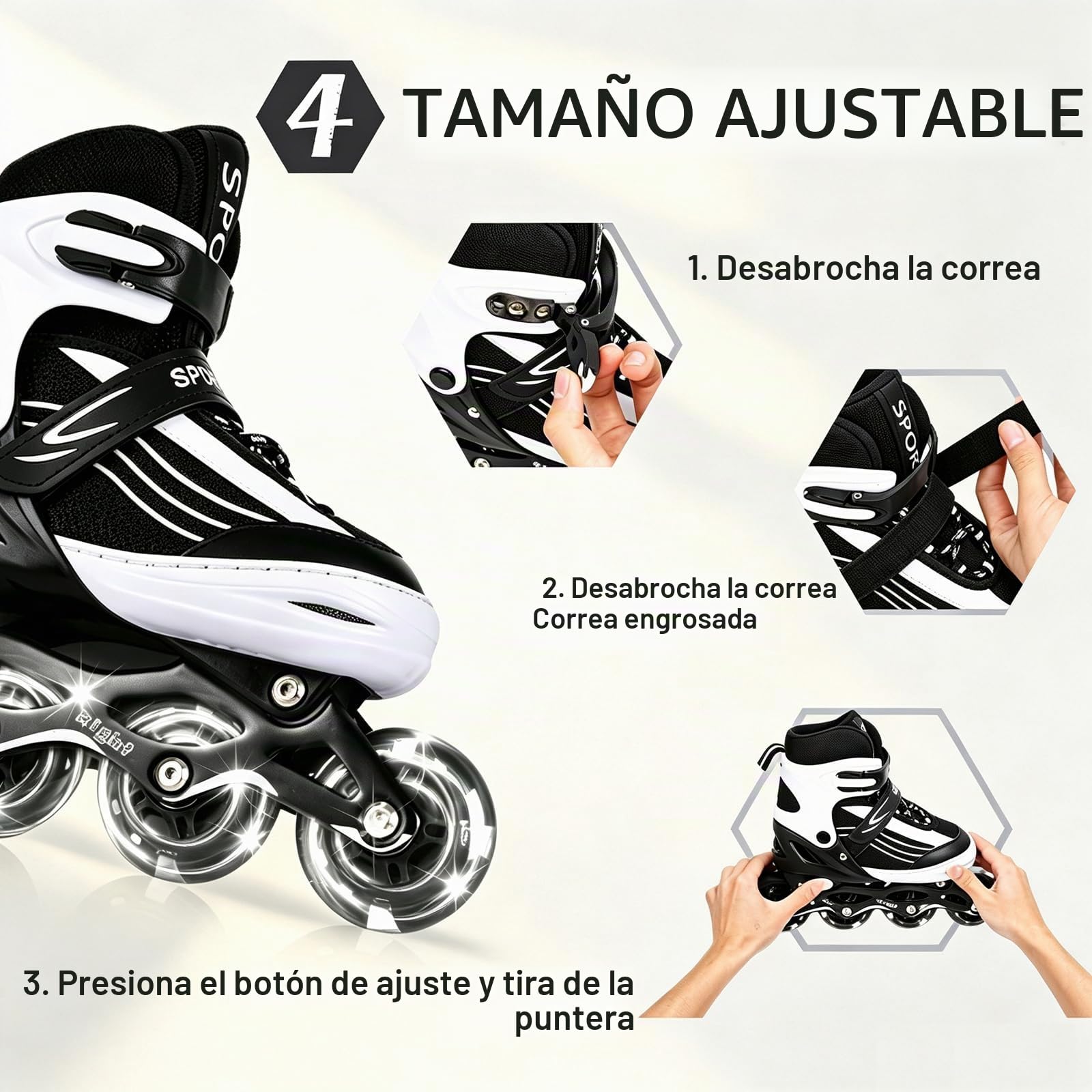 Patines en línea para niños niñas Ajustables