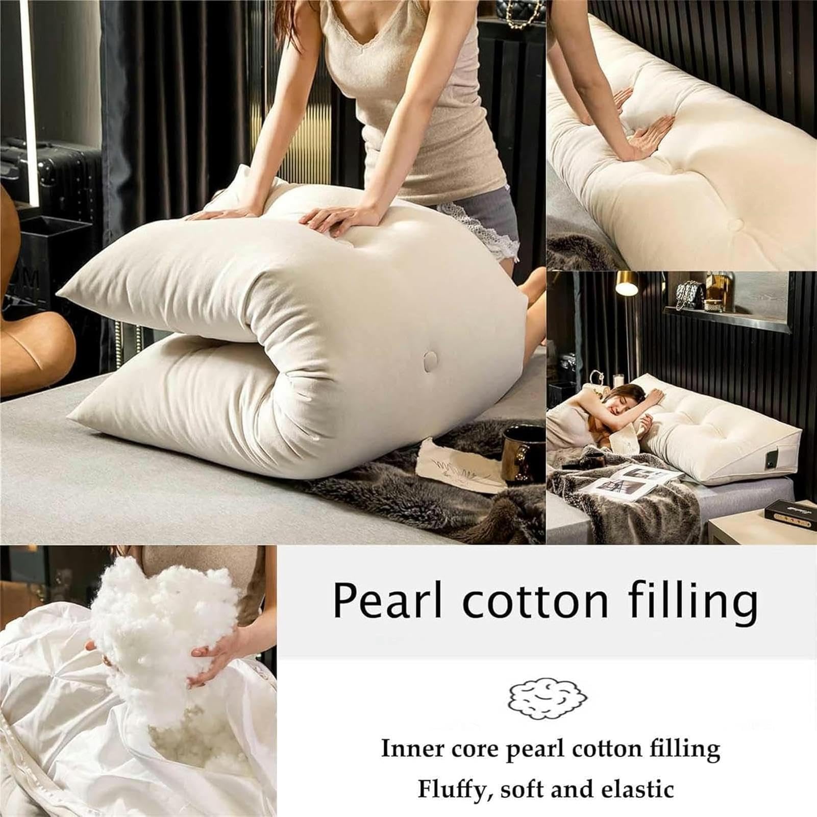 Cuscino Lombare A Cuneo Per Divano E Letto - Supporto Ergonomico 60x50x20 Cm - Foto 11