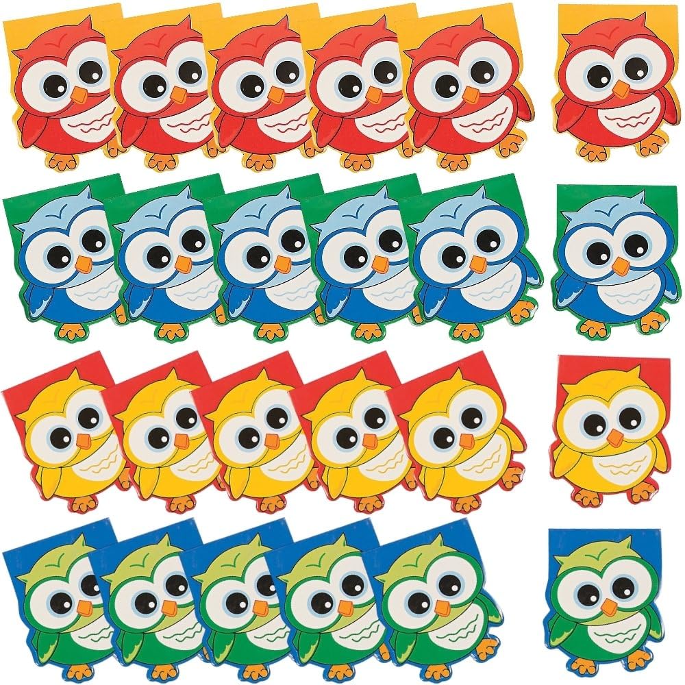 Owl-Shaped Notepads - 24 ct