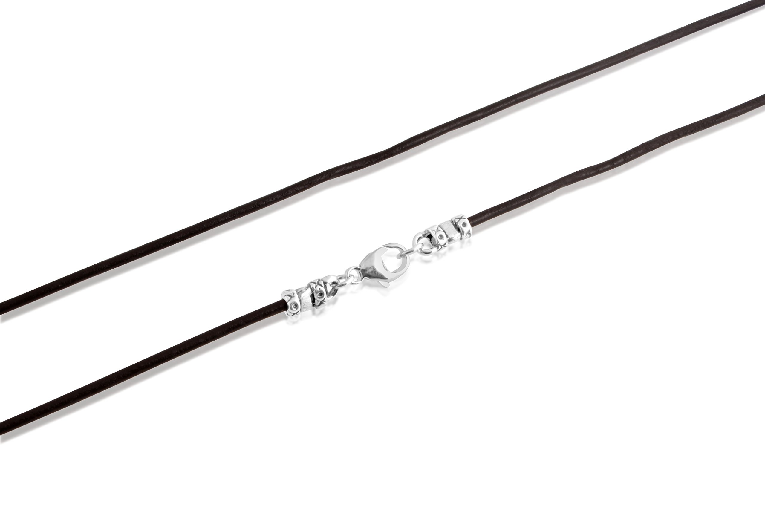 Dark Brown Genuine Leather 2mm Cord with Sterling Silver Lobster Clasps Necklace or Wrap Bracelet