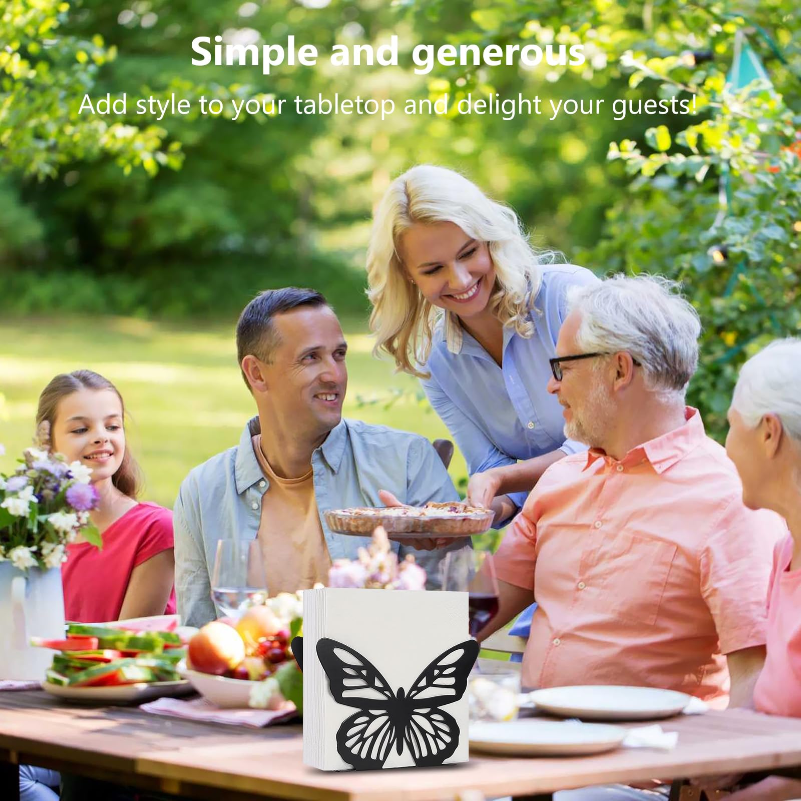 Portatovaglioli A Forma Di Farfalla In Metallo - 2 Pezzi, Per Tavola, Cucina, Ristorante E Feste - Foto 11