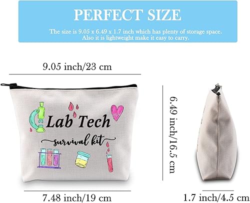 Miniatura 2 de GJTIM Lab Tech Survival Kit Funny Lab Week Lab Tech Gift Laboratory Technician Laboratory Technician Zipper Pouch Makeup Bag