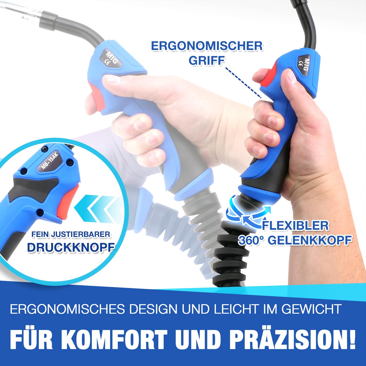 STAHLWERK MIG MAG Schweißbrenner AK15/MB15 Mit 5 M Produktbild-Vorschau 3