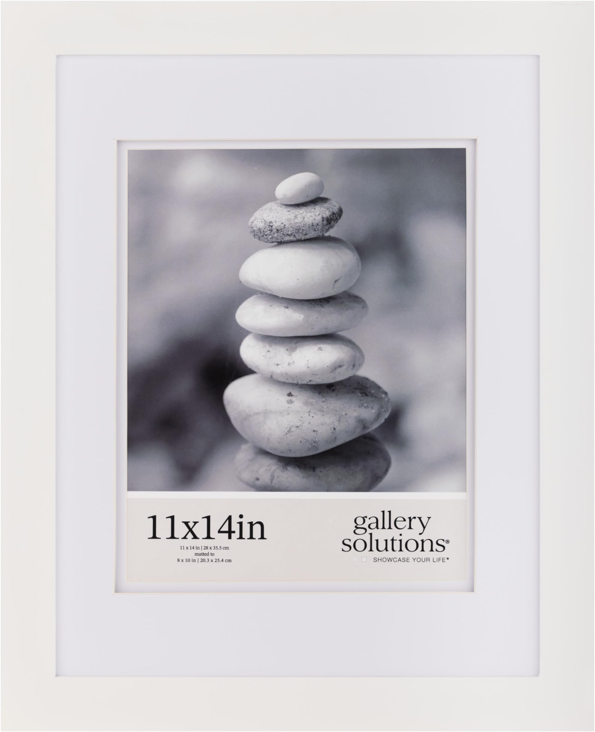 11"x14" Wall Mount/Tabletop Picture Frame - Double Mat - Matted to 8"x10" -White - Versatile Display Option for Your Cherished Memories - Rectangular Tabletop - White Poster Frame