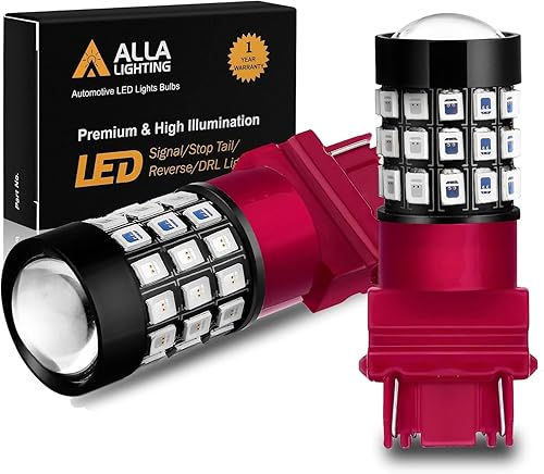 Alla Lighting Versión actualizada T25 3156 3157 LED estroboscópica luces de freno, lámpara de freno intermitente roja 3057K 4057K 3457 4114 4157KX