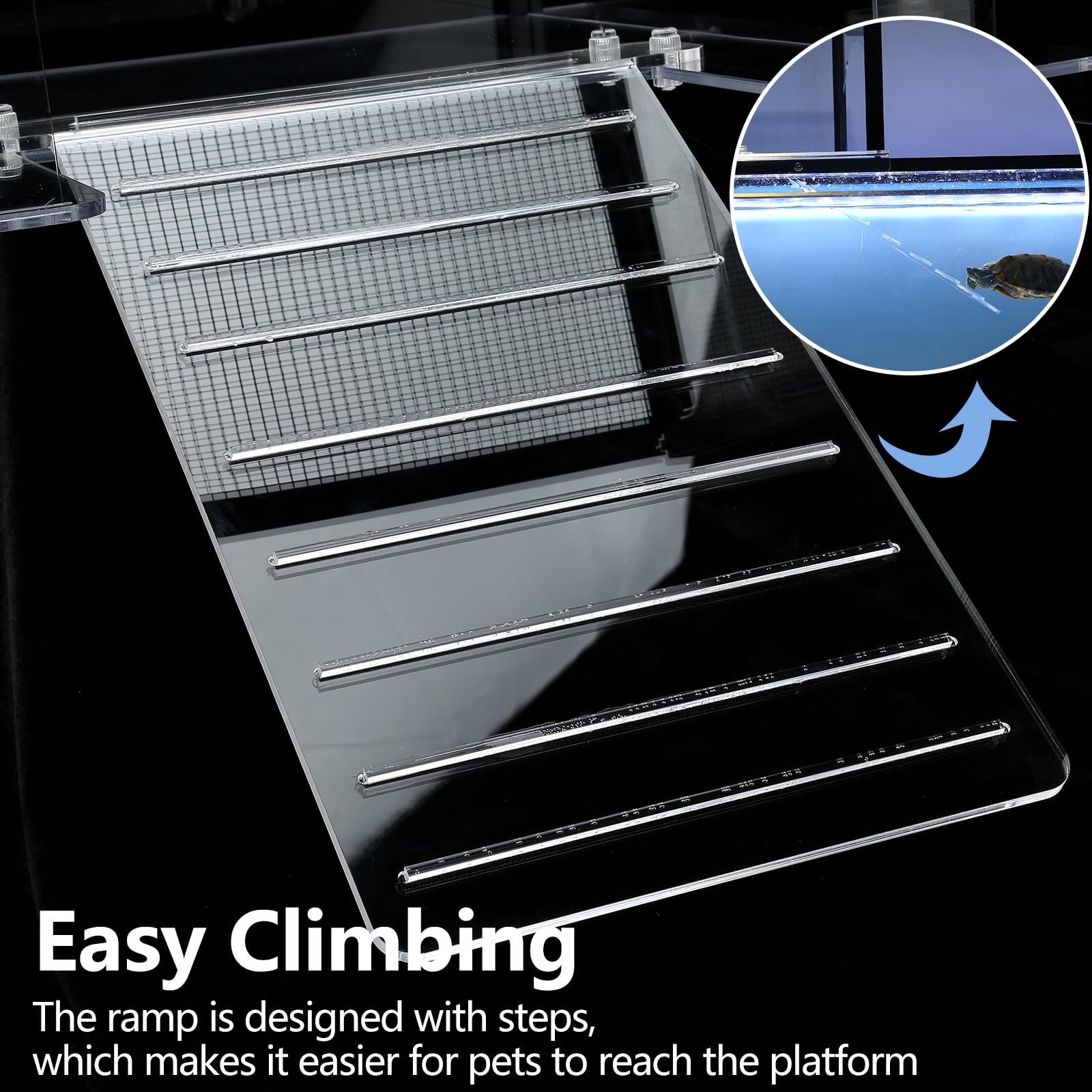 Tortuga Topper - Plataforma de Descanso para Tortugas acuáticas Tanque de 10/20/29/55 galones, Muelle de rampa para Reptiles acuáticos, terraza de Tortugas, Accesorios de Tanque de Tortugas