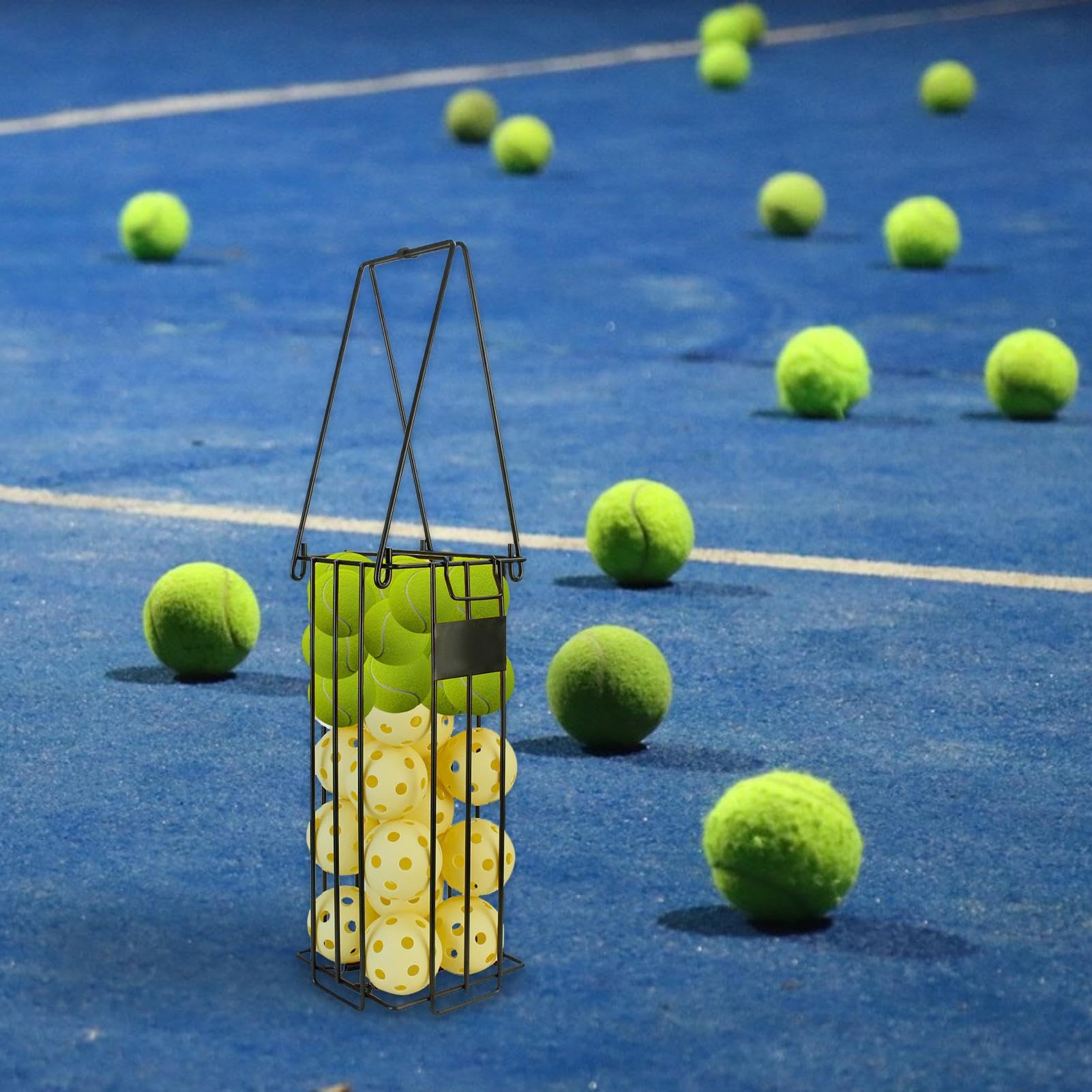Tennisball-Korb Zum Aufsammeln Von Bällen Tenniszubehör | Tragbares Gerät Mit Großem Fassungsvermögen Und Ergonomischem Griff Für Volleyballplatz Baseball Softball Training