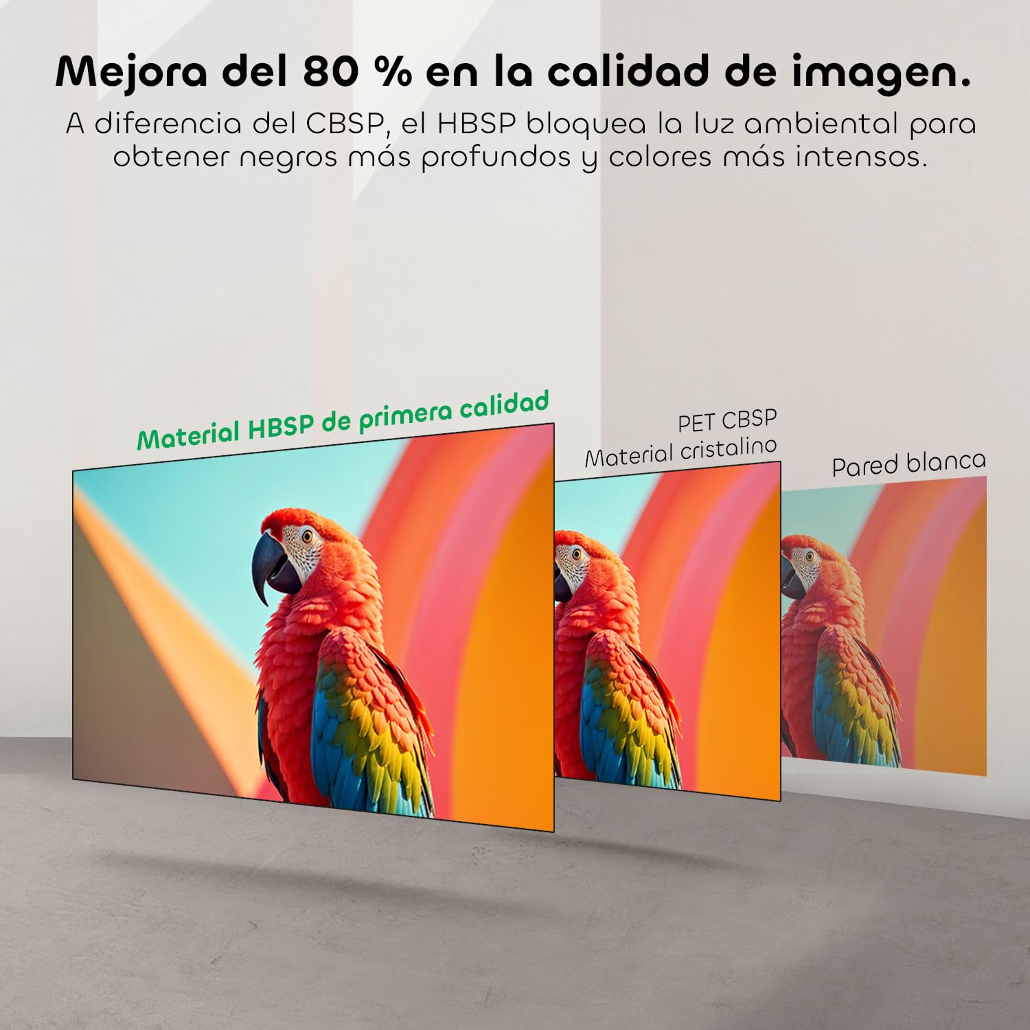 Pantalla ALR CLR Marco Fijo Sin Costuras UST 132 Pulgadas | Para Proyector de Tiro Ultracorto,95% Rechazo de Luz Ambiental,Superficie Lenticular, 4K/8K UHD,Montaje en Pared,Cine en Casa