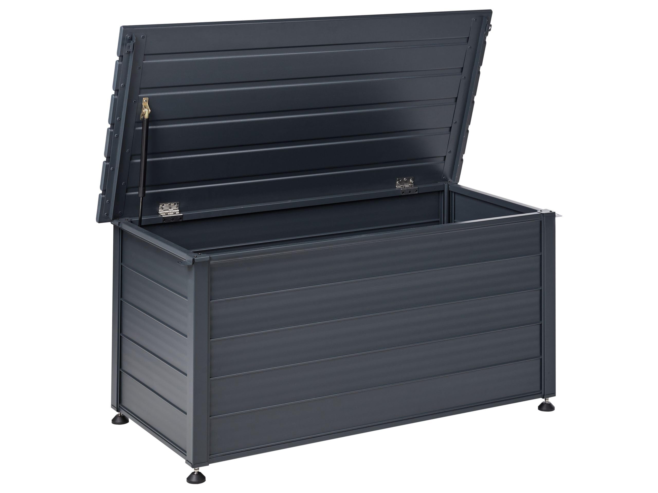 Beliani Coffre d'Extérieur de Rangement en Aluminium 123 x 60 cm Meuble de Jardin Gris Foncé Campalto