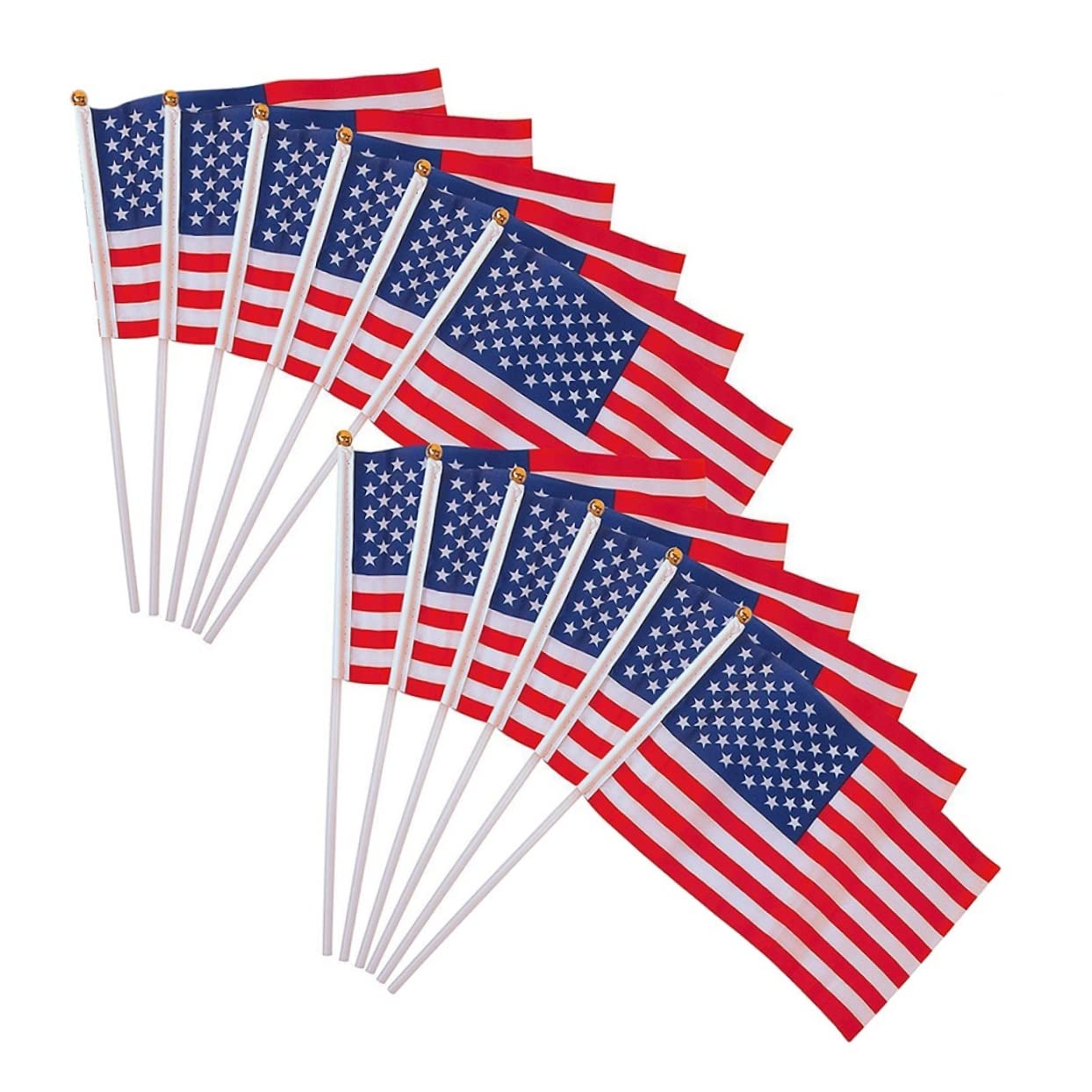 Yardwe 12pcs United States Flag Outdoor Flag Outdoor Decor Mini American Flags on Stick Hand Held Small Mini Flag Usa US Flag for Fourth of July Decorations Usa Flag Hand Waving Flag - Image 4
